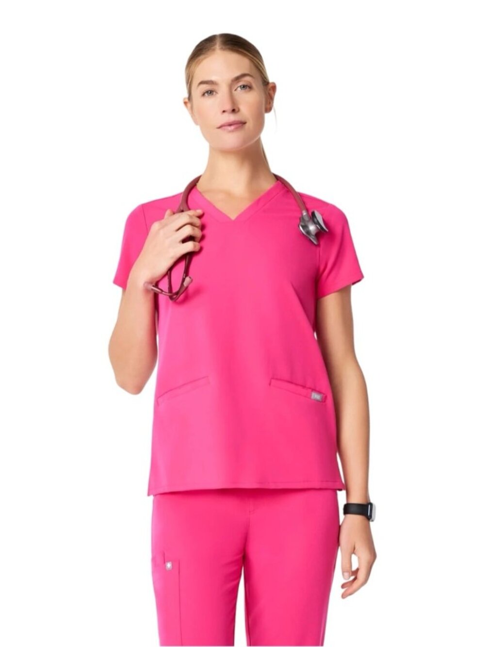 FIGS Casma Scrub Top Women's XL Shocking Pink FIONx NWT